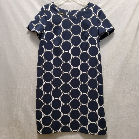 AGB Dresses & Skirts - AGB DRESSES BLACK AND WHITE GEOMETRIC PRINT SHORT SLEEVES SIZE 12